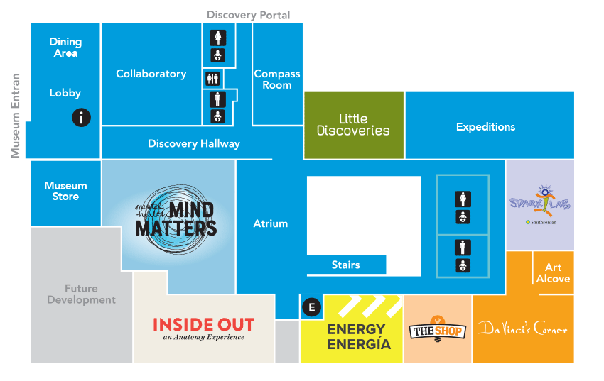 Main Level Museum Floor Plan with Mind Matters