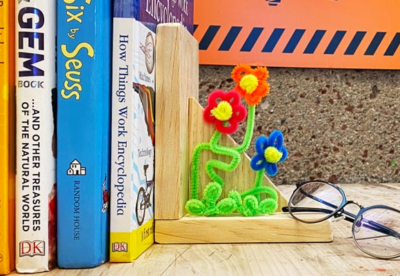 Do-it-Yourself Wooden Bookends in The Shop at The Discovery