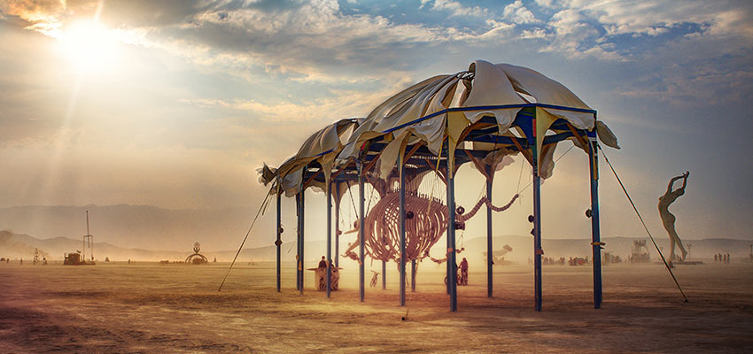 Ichthyosaur puppet by Jerry Smith from the 2013 Burning Man festival in Nevada