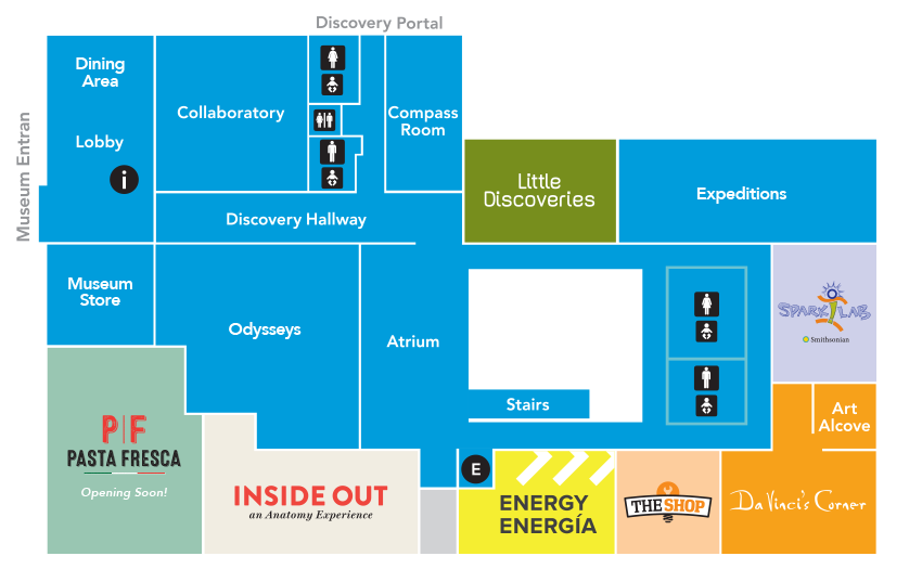Main Level Museum Floor Plan with Odysseys