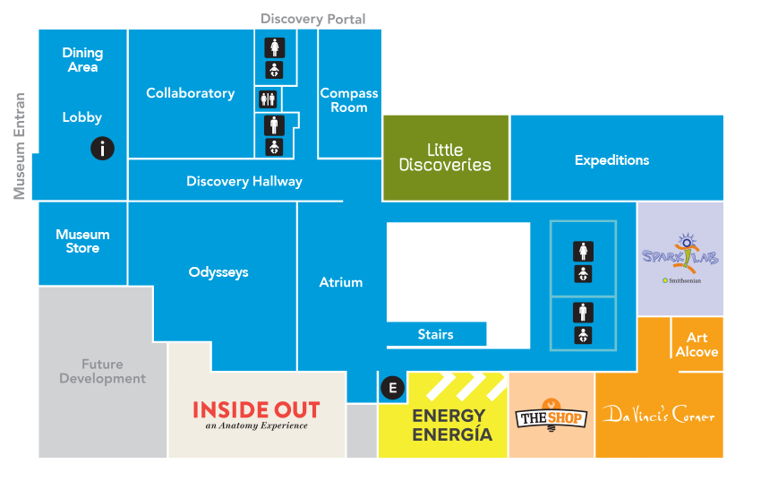 Main Level Museum Floor Plan with Odysseys